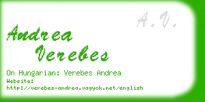 andrea verebes business card